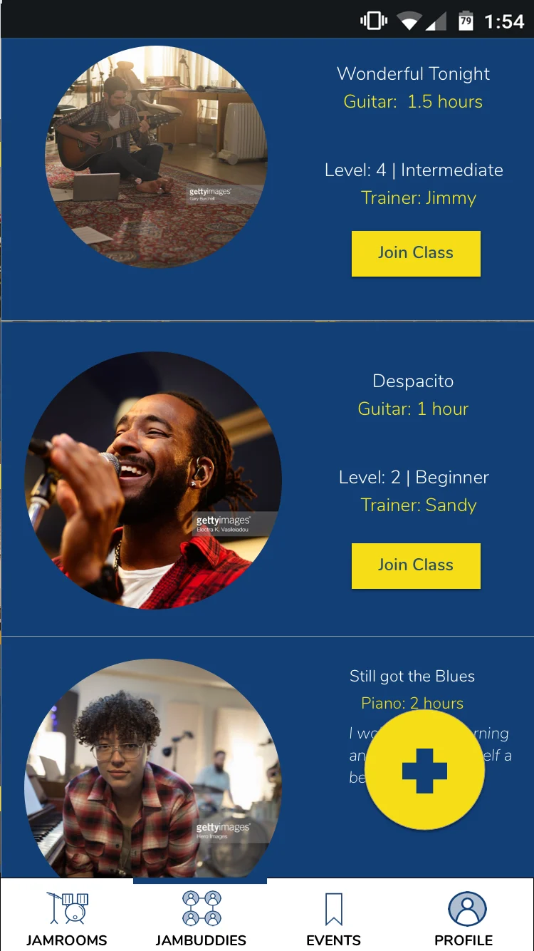 Learn section with lessons