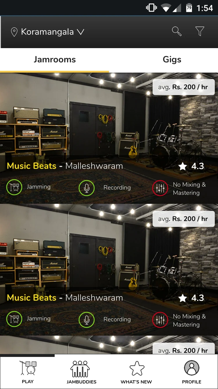 JamBuddies landing: jam rooms