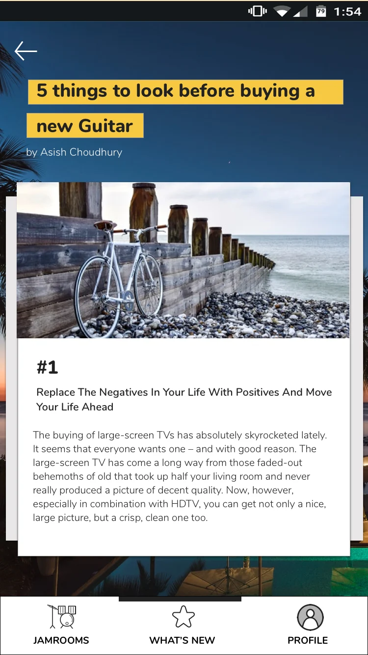 News feed post detail with bullet points